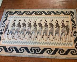 Vintage Navajo Yei weaving #1, 82" x 54"