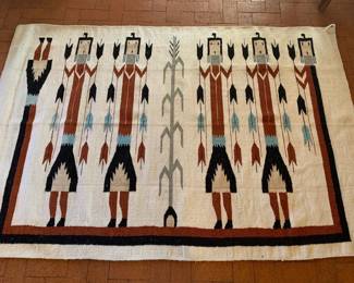 Vintage Navajo Yei weaving #2, 86" x 52"