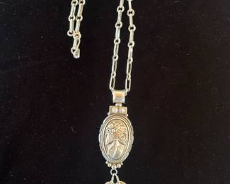 Ben Begaye sterling feather pendant with handmade chain