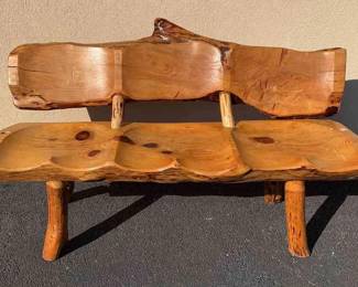 Log Wood Bench