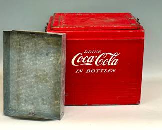 1950's Embossed Coca-Cola Cooler with Original Try Insert