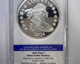 1804 Class Silver Dollar Replica