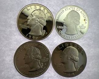 1984 S 1997 S 2005 S 2012 S Proof Quarter