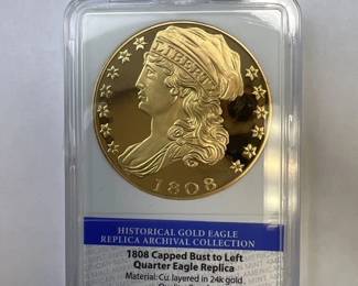 1808 Capped Bust to Left Quarter Eagle Replica