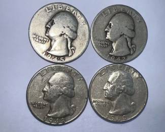1960 1942 S 1948 D 1945 Washington Silver