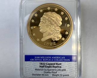 1822 Capped Bust Half Eagle Replica