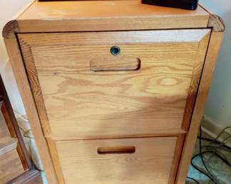 HEAVY OAK FILING CABINET