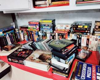LOTS & LOTS OF BOOKS, CD'S, DVD'S, VHS