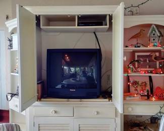 PORCH ENTERTAINMENT CENTER, LOT OF STORAGE