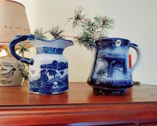 COLLECTIBLE  BLUE & WHITE PITCHERS