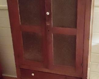 19TH CENTURY PIE CABINET, PIERCED TIN FRONT