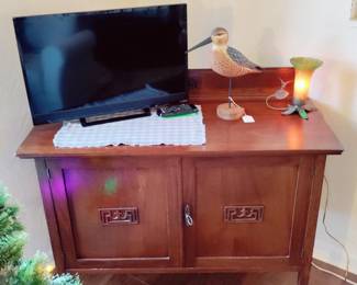 MAHOGANY VINTAGE CABINET, VIZIO TV