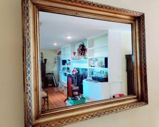 RARE, ANTIQUE 19TH CENTURY GOLD LEAF, BEVELLED MIRROR