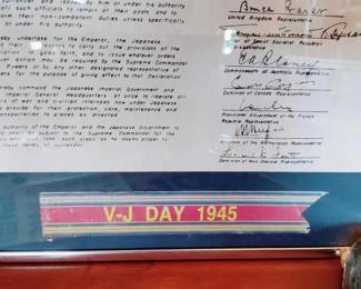 RARE   V-J DAY 1945, INSTRUMENT OF SURRENDER