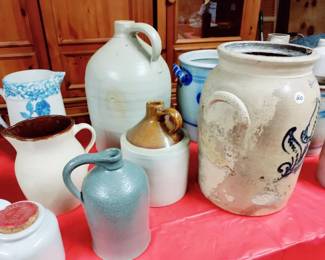 VINTAGE/ANTIQUE CROCKS, MANY