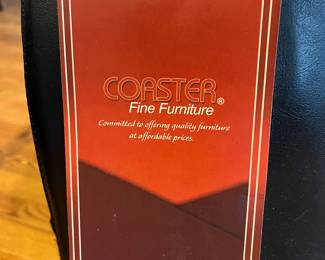 Family Room-Main Floor: Here is the COASTER furniture tag still on one of the black recliners.