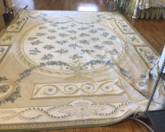 Aubusson design wool needlepoint room size carpet