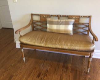 Paint decorated Sheraton style bench