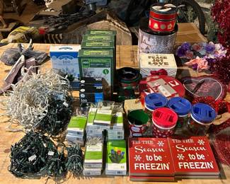 Christmas lights, containers