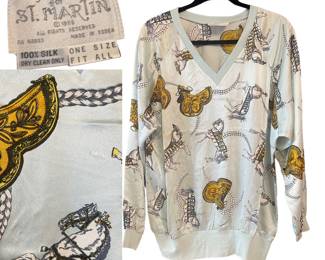 Vintage Jeanette for St. Martin 100% Silk Pullover
