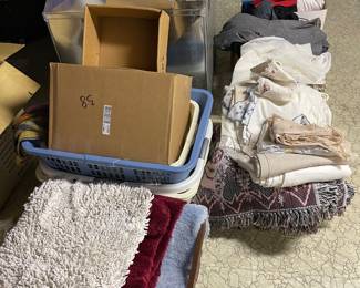 Rugs, blankets, sheet sets, lots of great linens