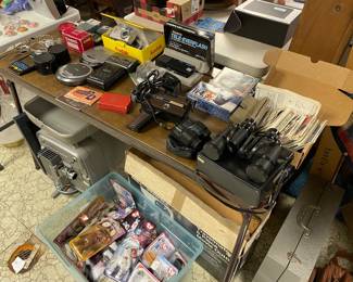 Cameras, binoculars...is that a portable CD player?!