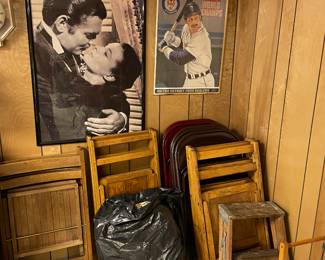 Metal and wood folding chairs