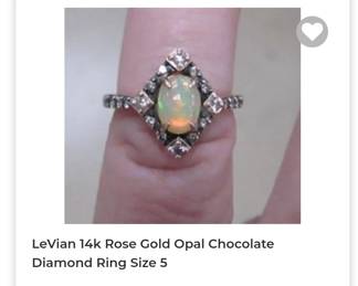 Le Vian 14k Rose Gold opal diamond ring