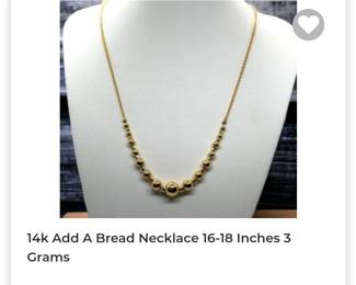 14k add a bead adjustable necklace