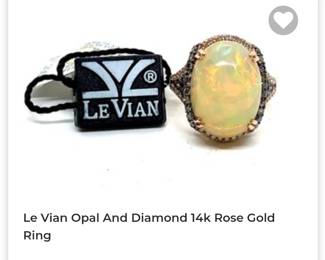14k rose gold Le Vian opal diamond ring