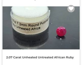 2.07 round unheated untreated African ruby