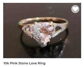10k heart ring