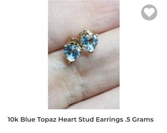 10k blue topaz earrings