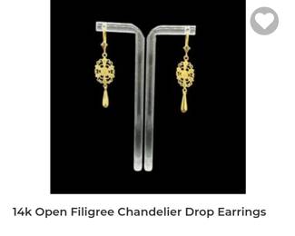 14k drop earrings