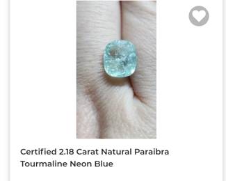 Certified natural paraibra tourmaline