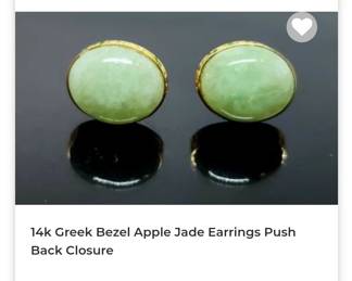 14k apple jade earrings