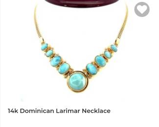 14k blue Dominican Larimer necklace 