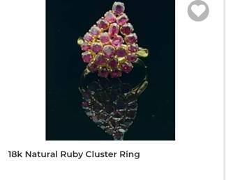 20k ruby cluster ring
