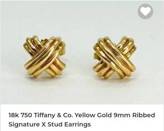 Tiffany and co 18k 750 rigid X earrings