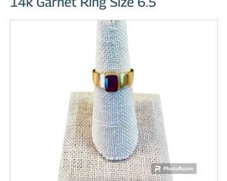 14k garnet ring