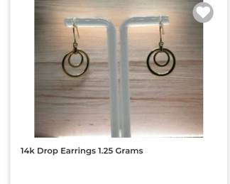 14k drop earrings