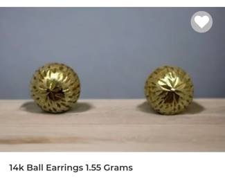 14k Ball stud earrings