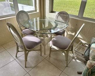 Glass Top Table 4 Chairs