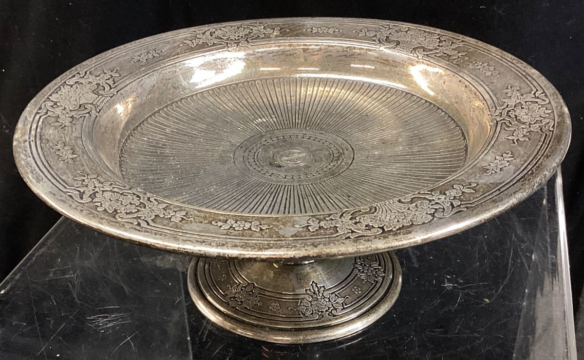VTG. TIFFANY & COMPANY STERLING SILVER
TAZZA COMPOTE, 473 GRAMS,