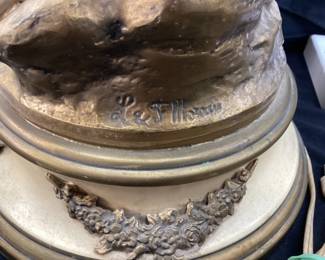 VTG. L & F MOREAU SCULPTURED FIGURINE TABLE LAMP,