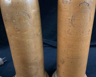 VTG STONEWARE JUG BOTTLE TABLE LAMPS, VICTORIA BRUNNEN