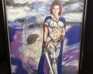 SCI-FI ARIEL CONQUERS EVIL SIGNED PRINT
