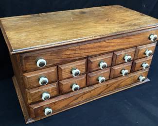 VTG. 12 DRAWER SPOOL CABINET