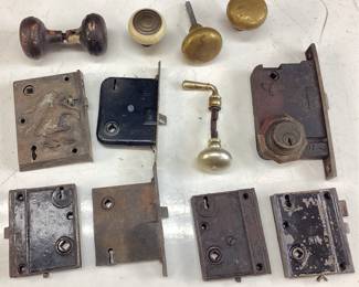 ANTIQUE DOOR HARDWARE, LOCKS, HANDLES