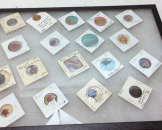 ANTIQUE TOBACCO TIN TAGS, BLACK MARIA, EARLY BIRD, REYNOLDS SUN CURE, RAMS HORN, TAYLORS PRIDE, BIG GUN, MASTER WORKMAN, PENNS RED,